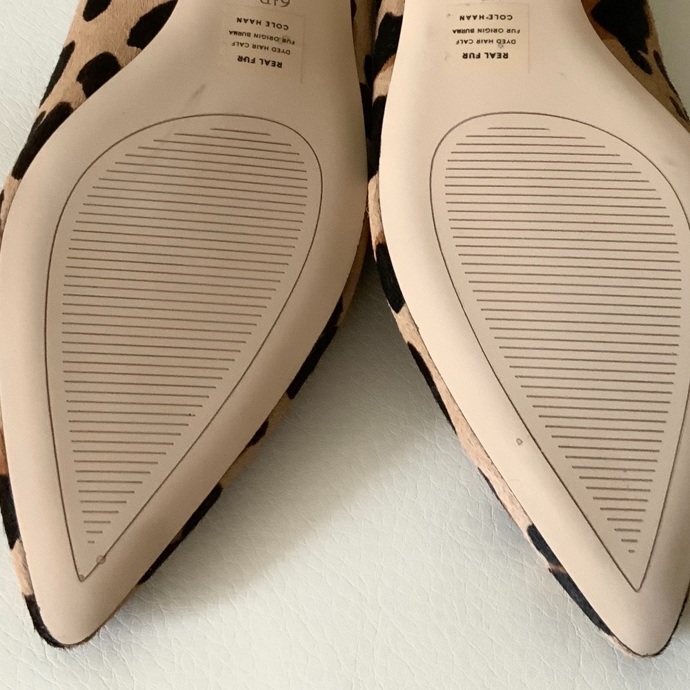 Cole Haan Brie Leopard Leather Loafers Ballet Flat - Picture 12 of 13